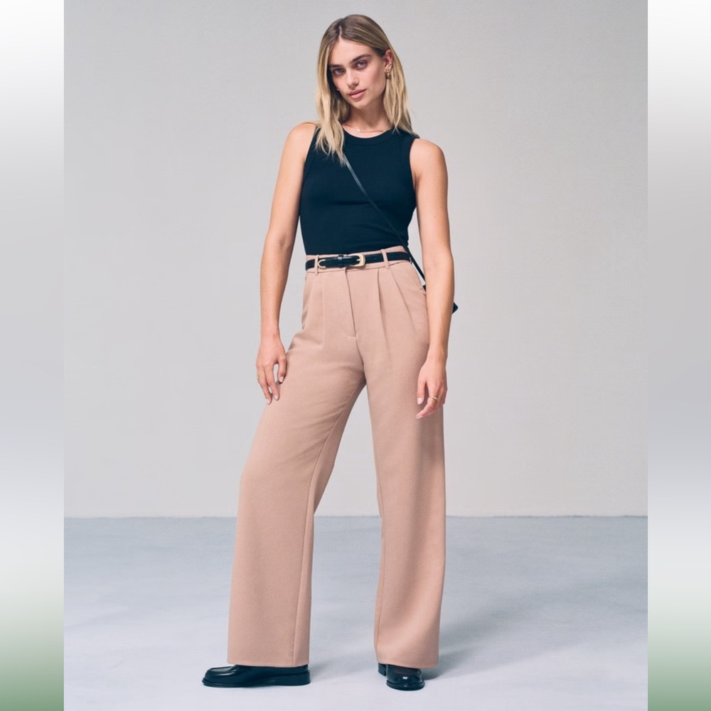 Abercrombie & Fitch Pants 27/4 SHORT Sloane Tan Wide Leg